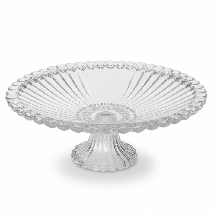 AKDC Premium Acrylic Footed Fruit Display Tray, Rectangular Serving Platter for Home & Events – 31 × 12 cm