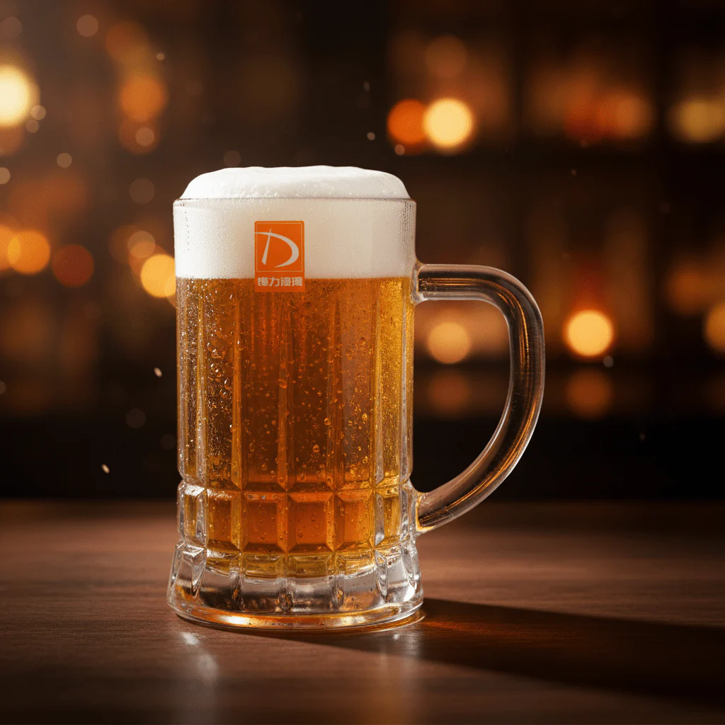 AKDC Premium Elegant Glass Beer Mug Large Capacity for Beer, Juice & Cold Drinks – 530 ml - Image 2