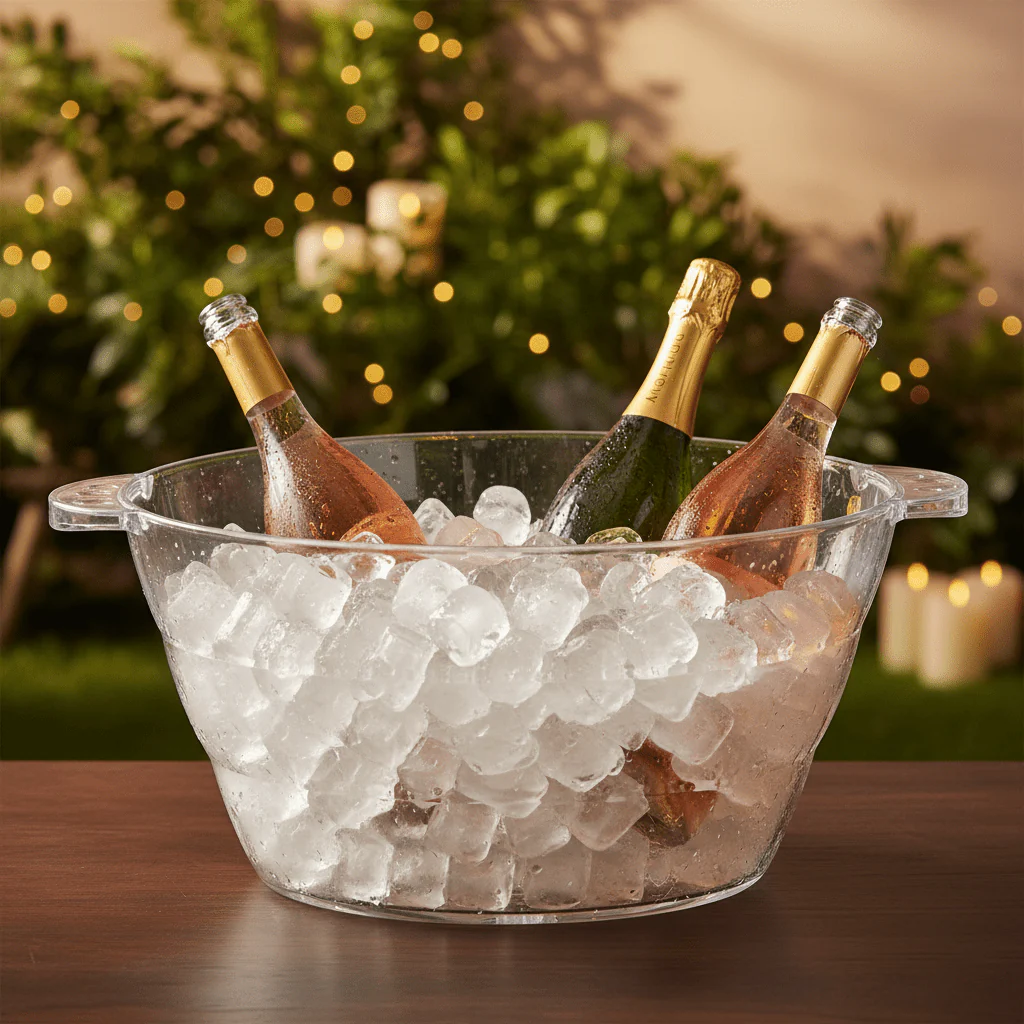 AKDC Premium Large Capacity Clear Acrylic Ice Bucket for Parties, Bars and Events – Durable Transparent Design 28 × 39 × 24 cm - Image 2