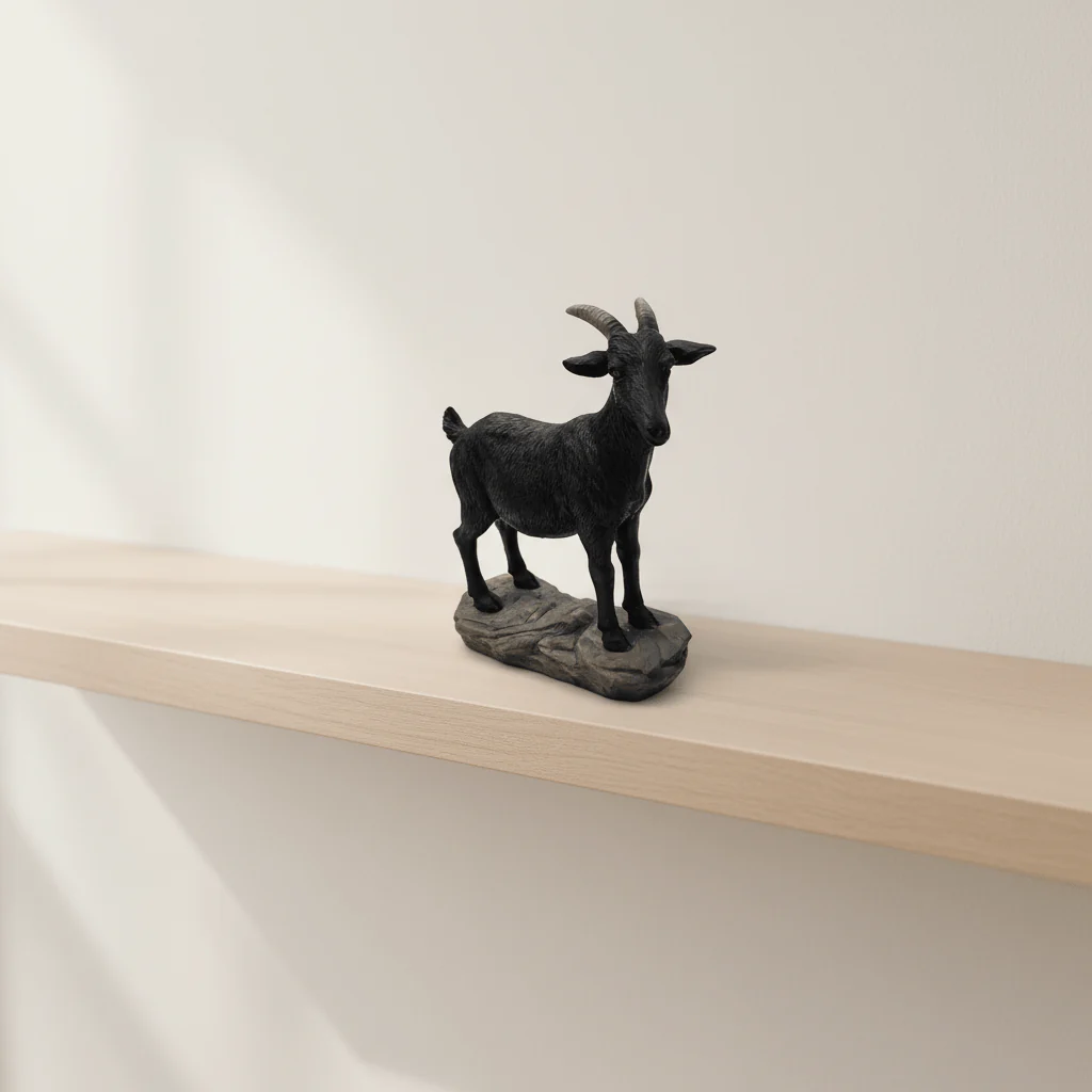 AKDC Premium Polyresin Goat Decorative Figurine – Bold Artistic Animal Sculpture for Modern Home Décor, Black, 19 cm - Image 2