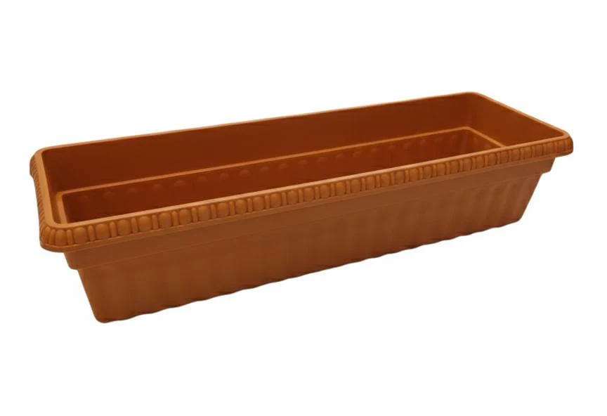 AKDC Premium Sand Color Large Plastic Plant Pot – Rectangular Deep Planter – 63×16×20 cm