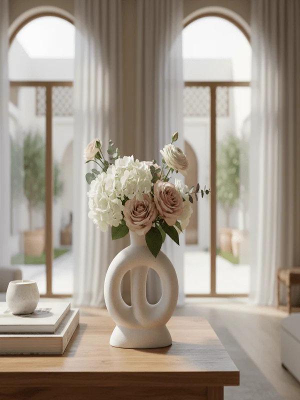 AKDC Premium Sculptural Ceramic Decorative Vase – Elegant White Artistic Statement Shape, 23 × 16 cm - Image 2
