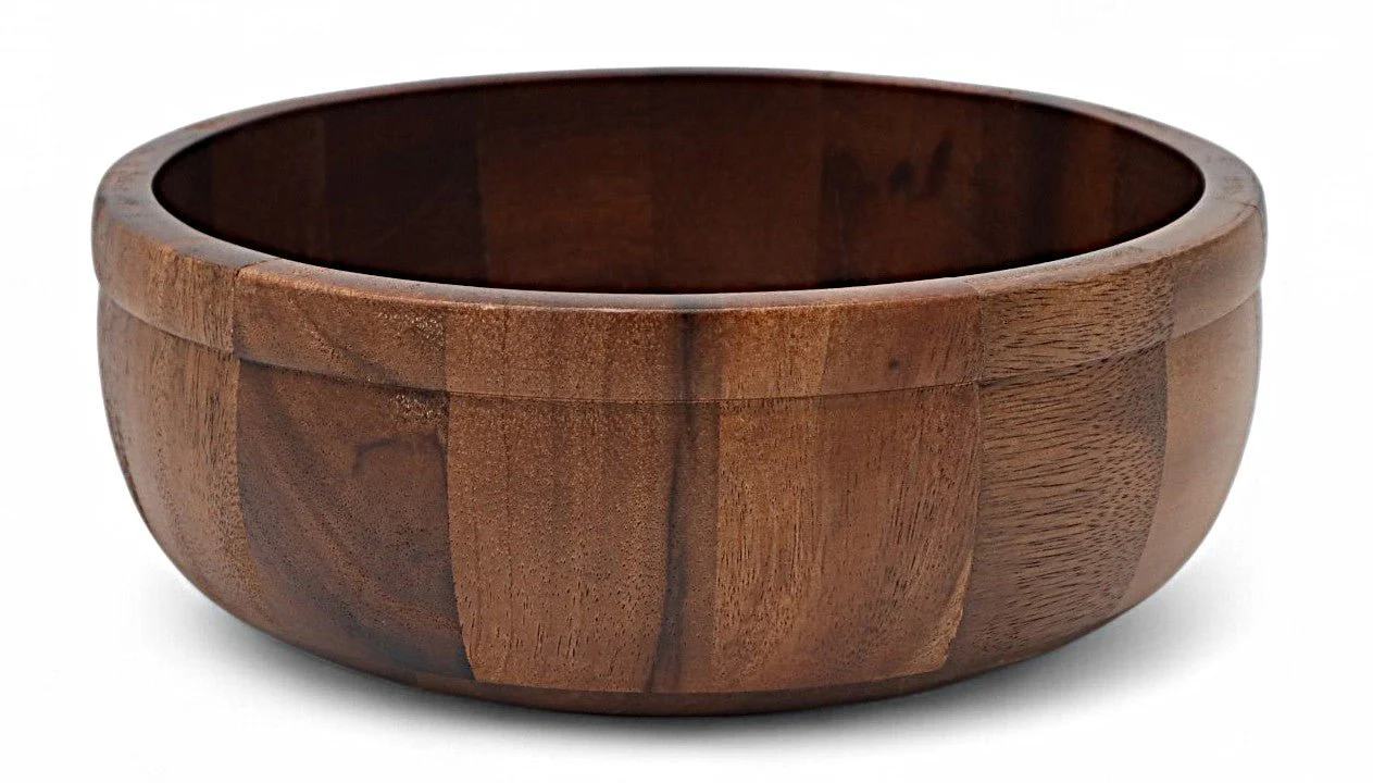 AKDC Premium Wooden Bowl – 30×11 cm, Deep and Sturdy Design