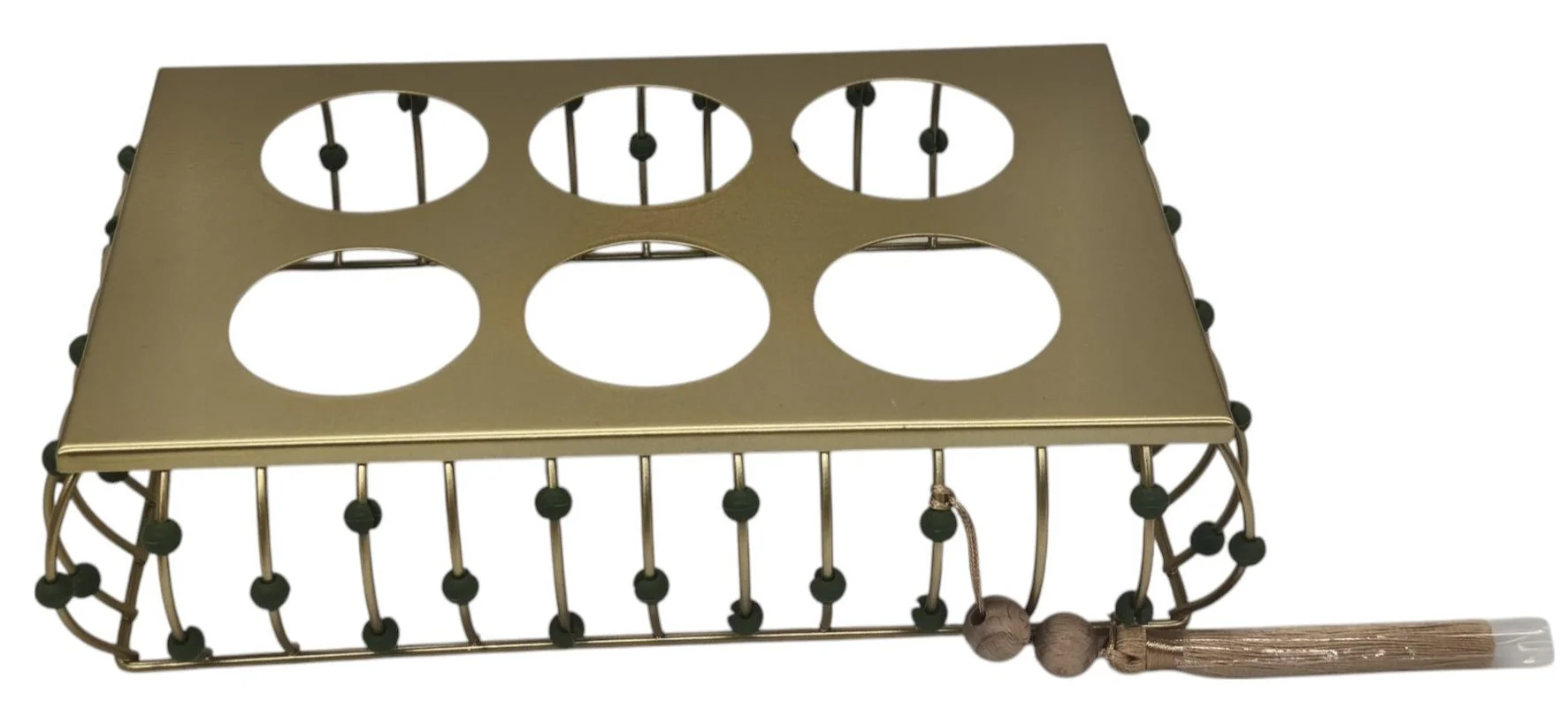 AKDC Rectangular Metal Cup Holder 27cm*15cm*7cm, Golden - Image 2