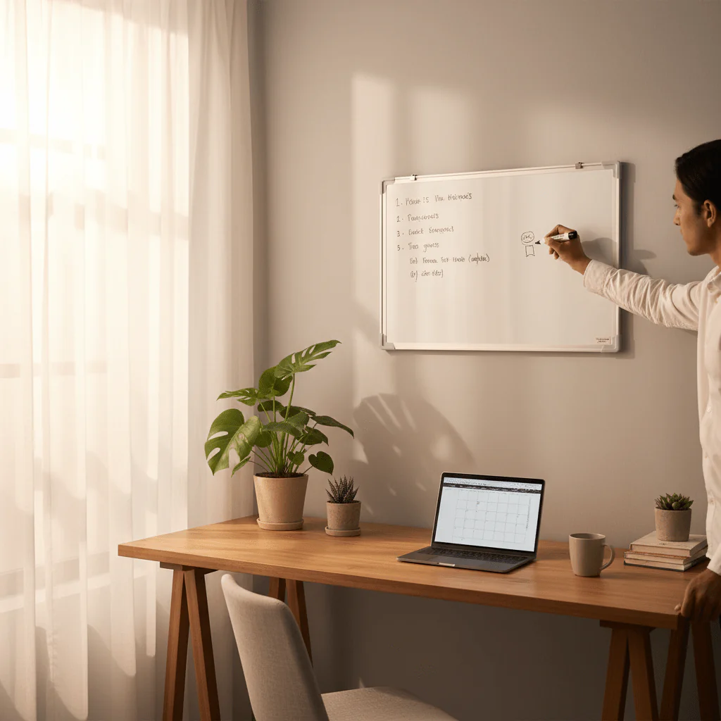 AKDC Rectangular White Board with Aluminium Frame 40cm*60cm - Image 2