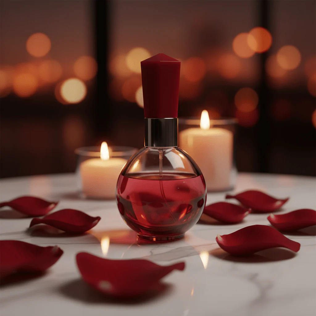 AKDC red 50ml glass perfume bottle luxury refillable fragrance container bold elegant gift item - Image 2