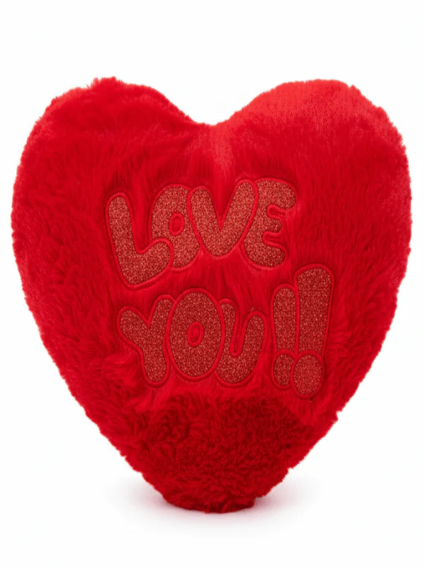 AKDC Red Heart Cushion (30 cm) with “Love You” Text