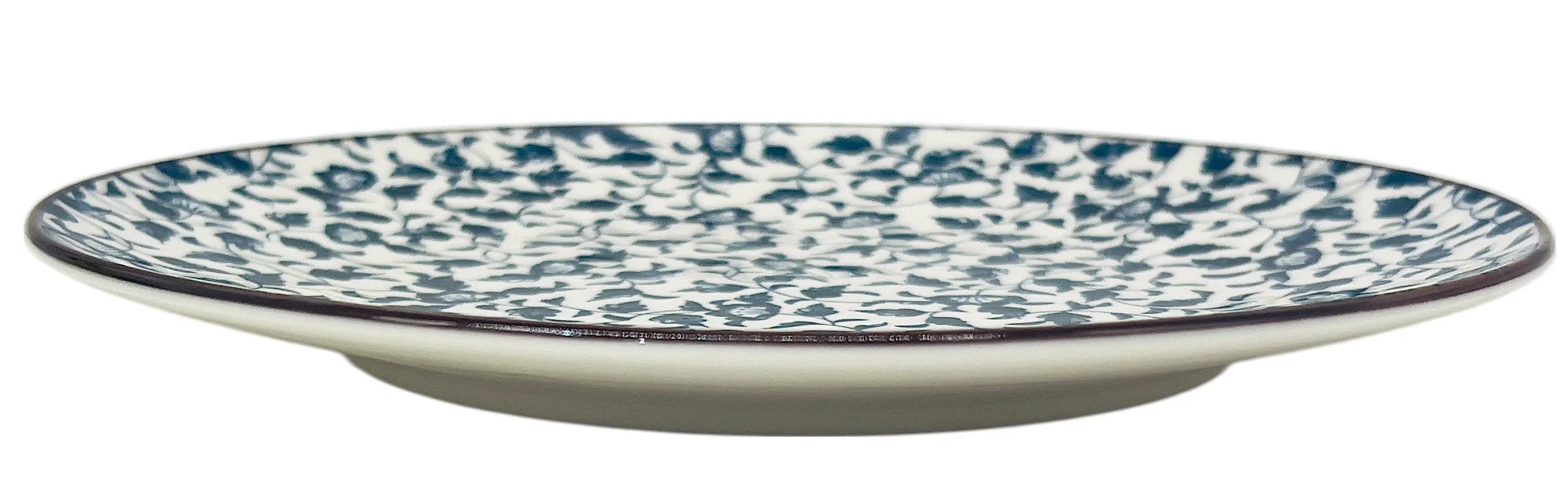 AKDC Round Ceramic Plate 22cm*2cm, White and Blue Floral Designs - Image 3