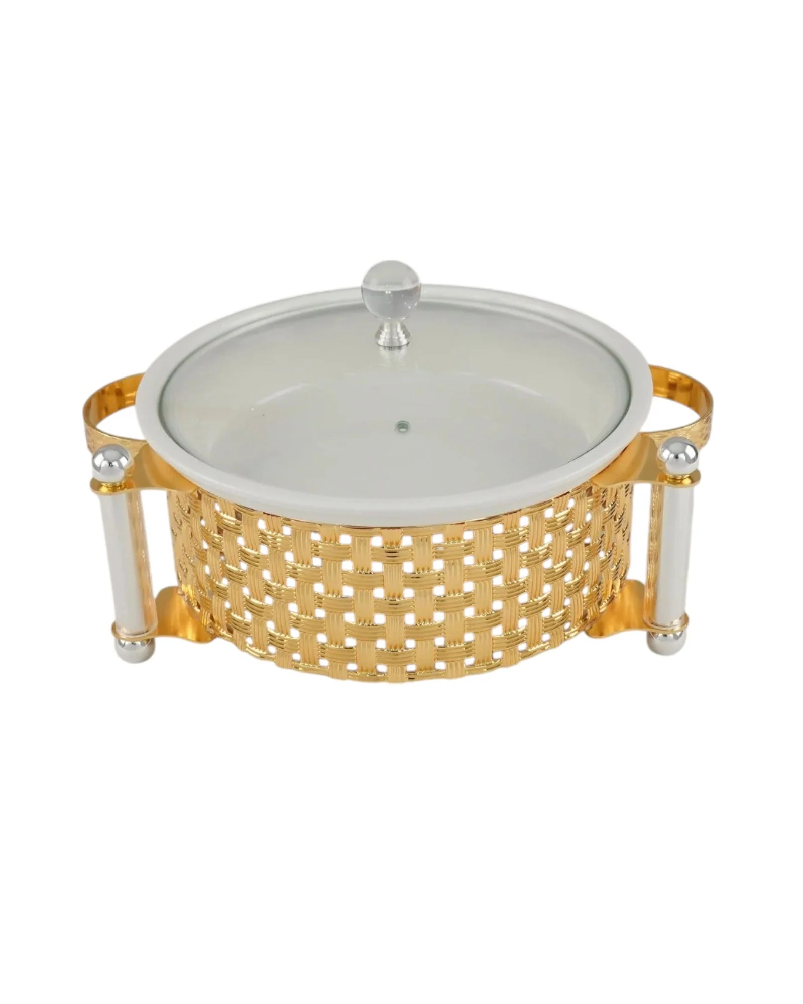 AKDC Round Food Warmer 10 Inch Gold