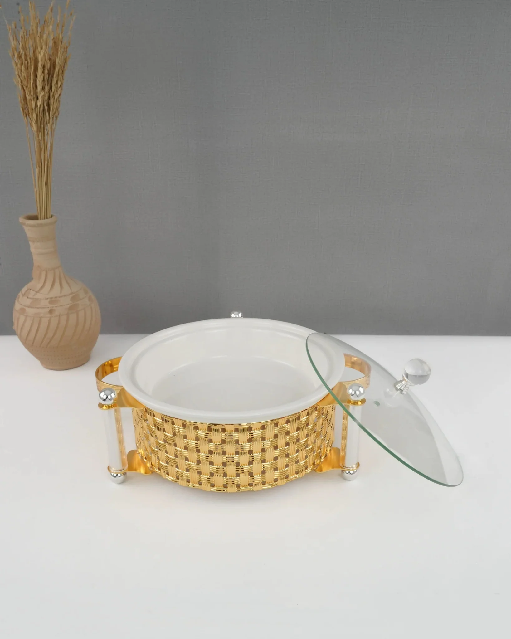 AKDC Round Food Warmer 10 Inch Gold - Image 3