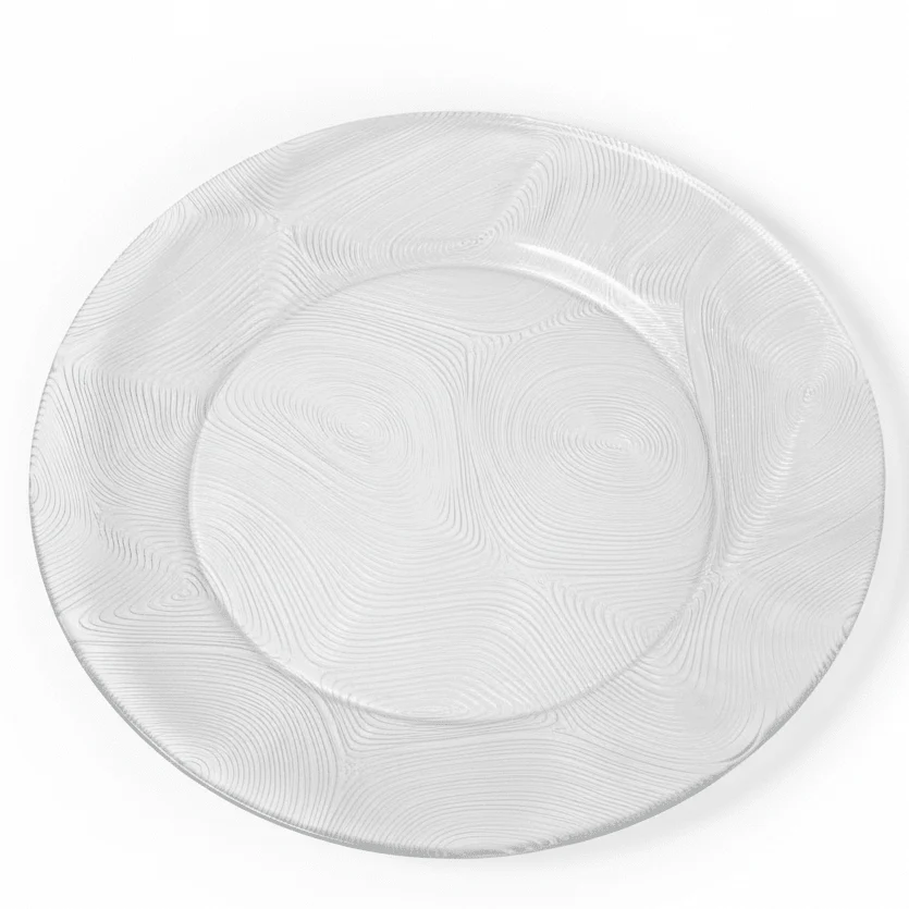 AKDC Round Glass Dinner Plate – Elegant Plate for Main Course Serving & Dining Use 25 cm