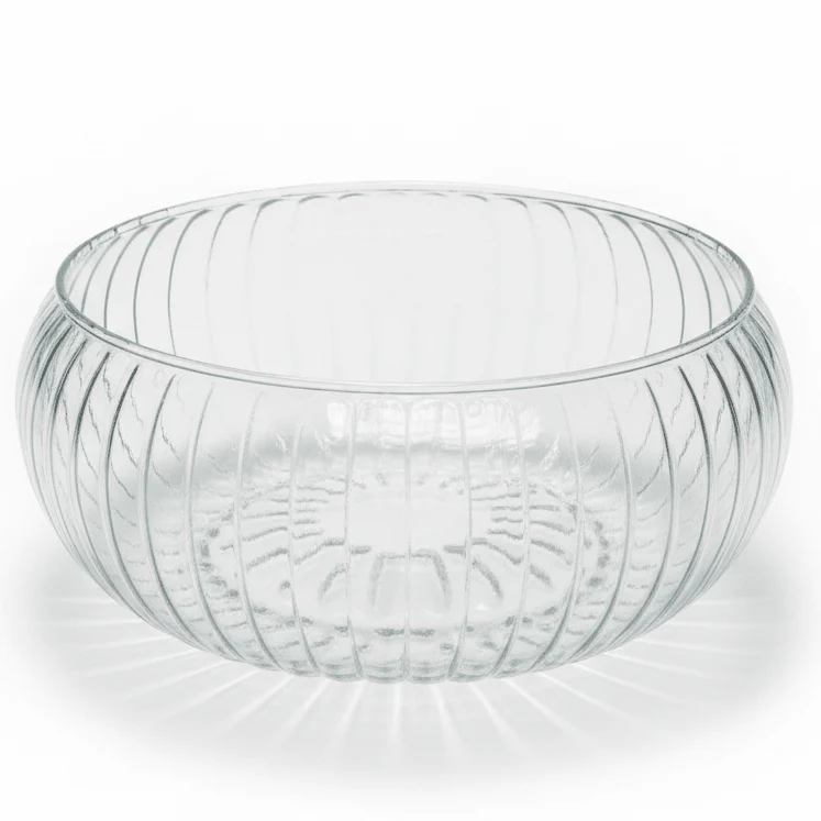 AKDC Round Glass Fruit Bowl – Multi-Purpose Serving Bowl for Fruits, Salads & Everyday Use 20×10 cm