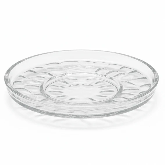 AKDC Round Glass Saucer – Classic Saucer for Tea Cups, Coffee Cups & Serving 16 cm