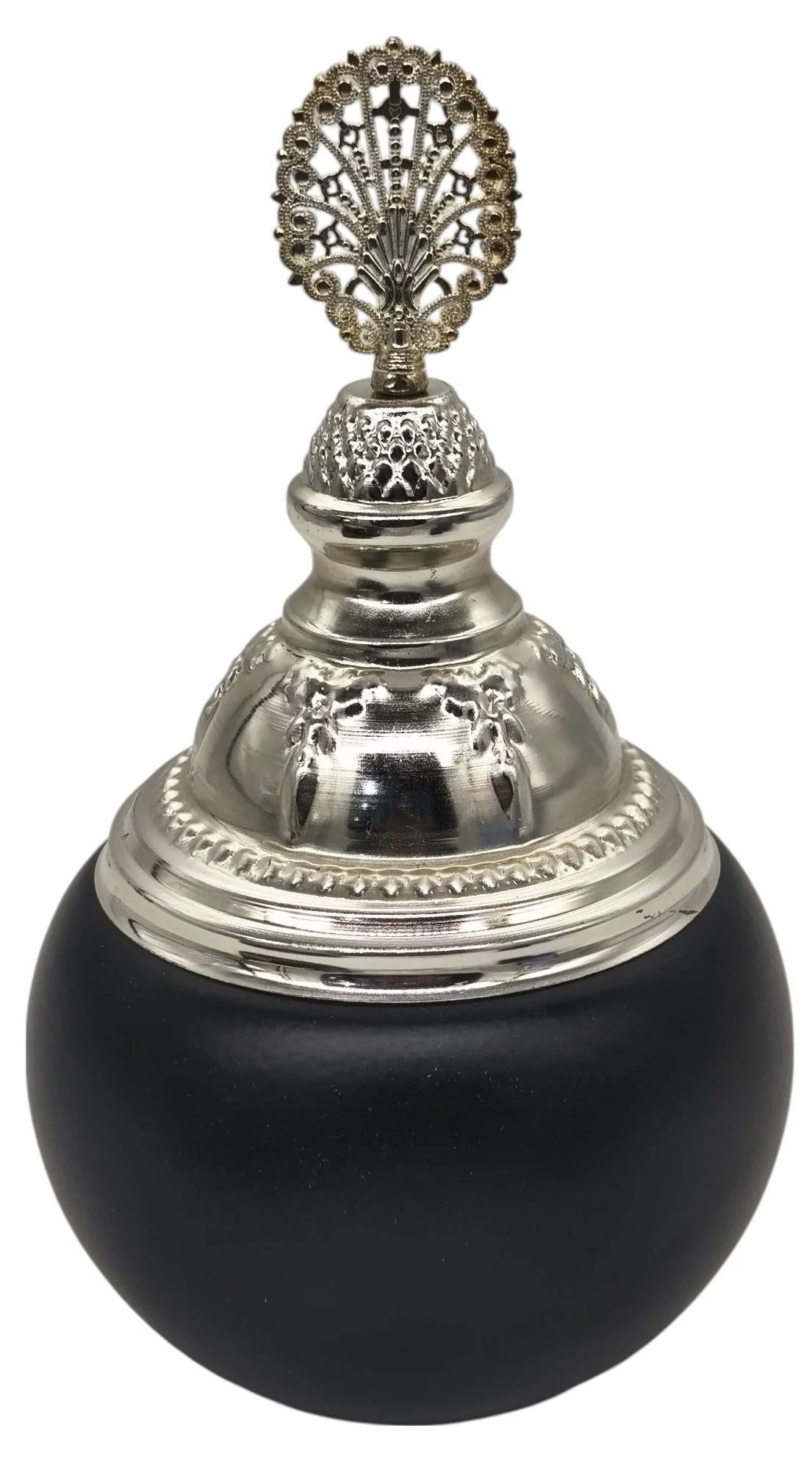 AKDC Round Metal Sugar Pot 20cm*9cm, Black/Silver