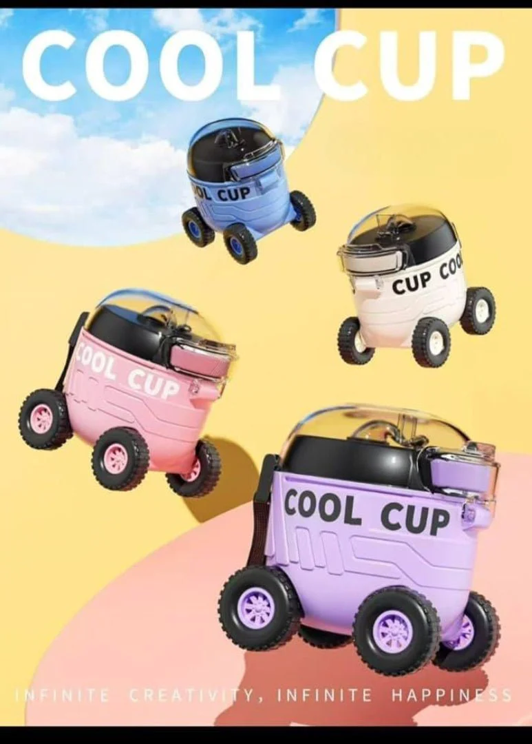 AKDC Cool Cup Rover Water Bottle 550ml, PP Material Body, Pink - Image 3