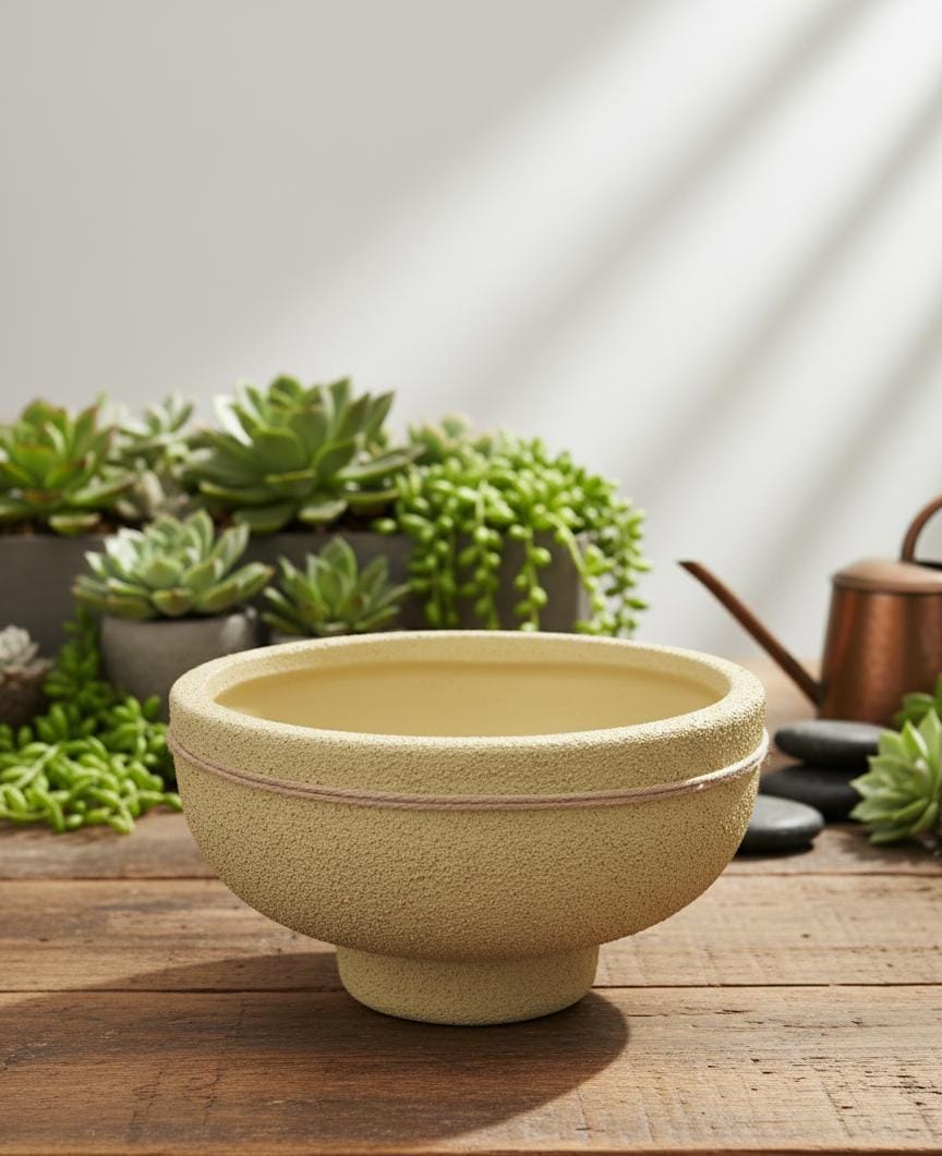AKDC Rustic Clay Plant Pot – Beige Color – 11×20 cm – Handcrafted Unique Style - Image 2