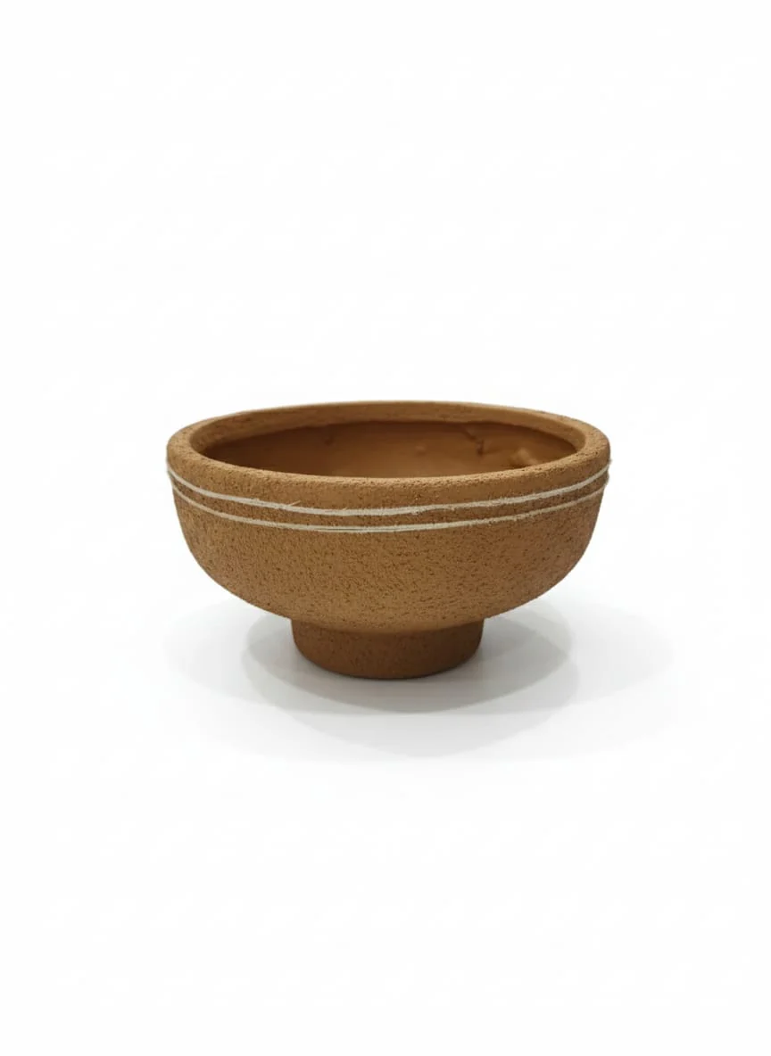 AKDC Rustic Clay Plant Pot – Sand Tone – 11×20 cm – Handcrafted Unique Style