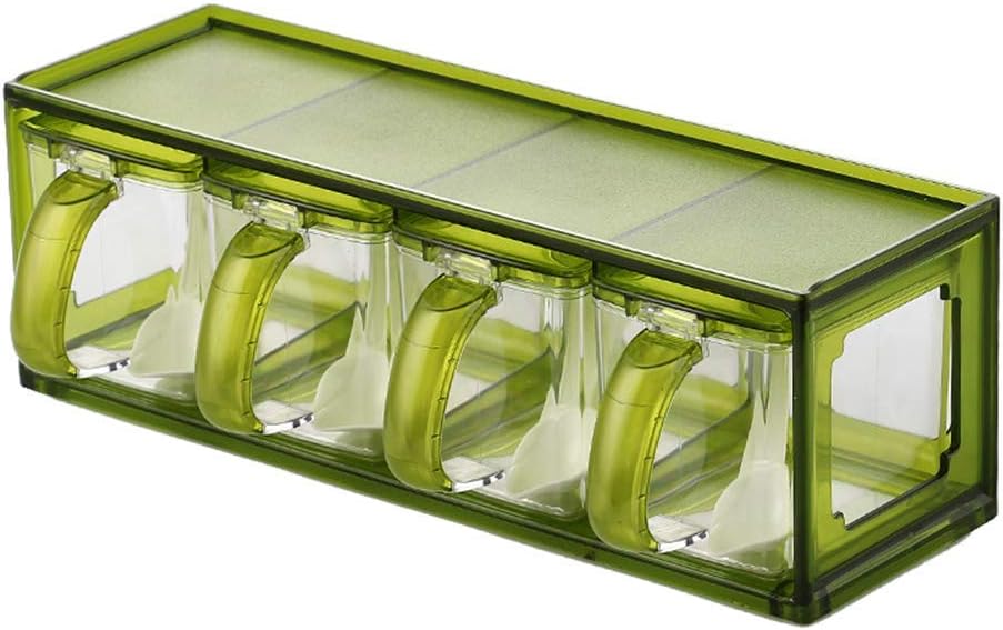 AKDC Seasoning Box/Container 4 Section, Green