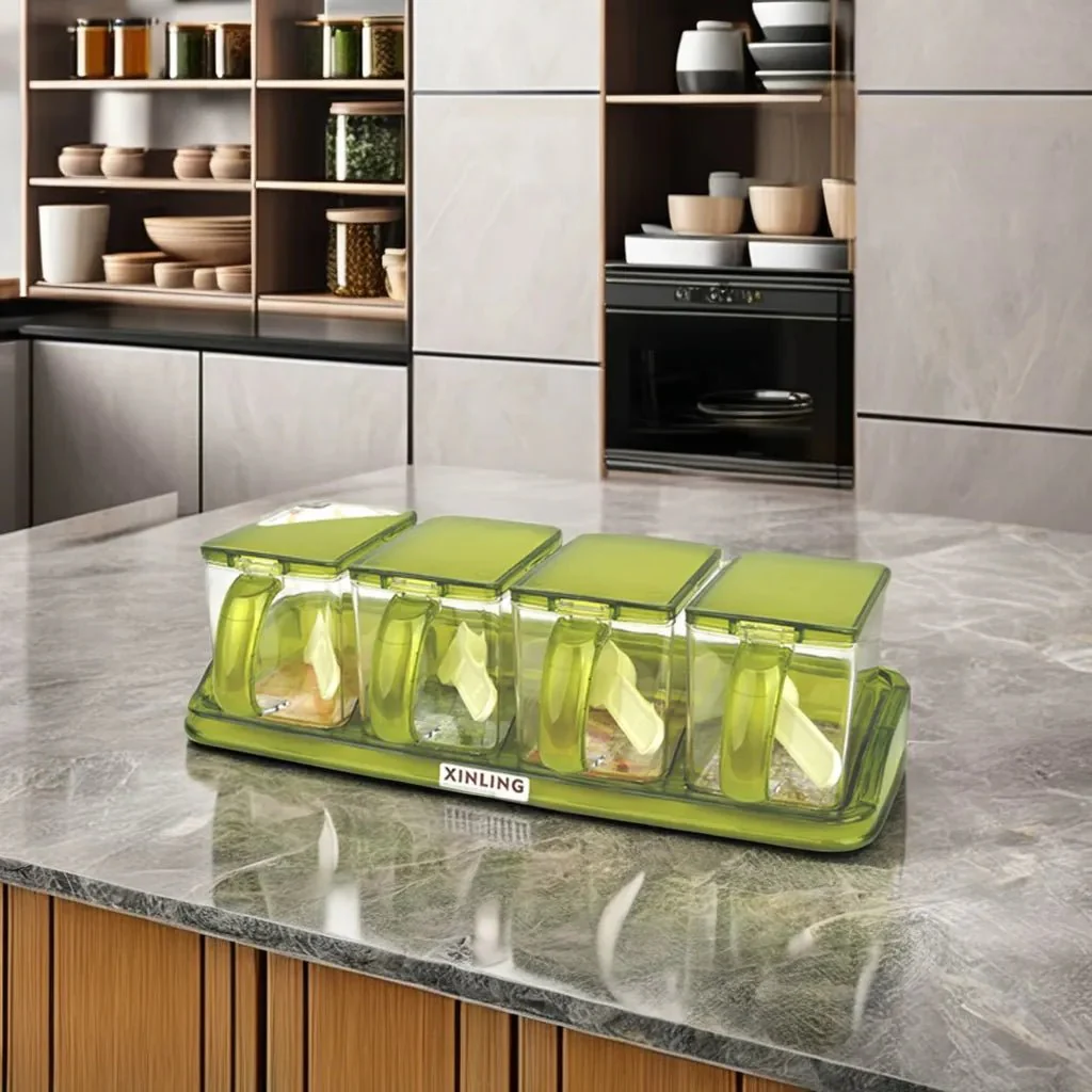 AKDC Seasoning Box/Container 4 Section, Green - Image 3