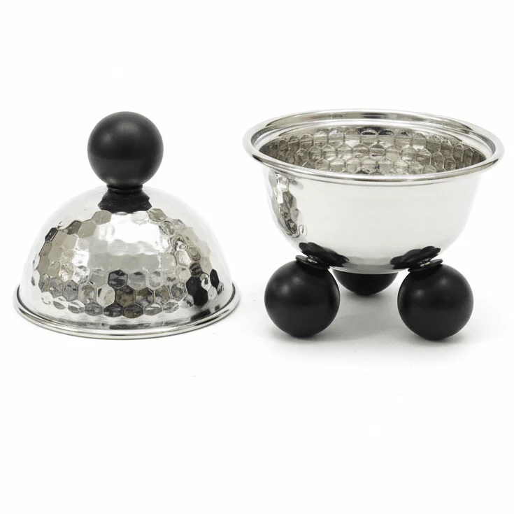 AKDC silver metal candy bowl decorative serving bowl elegant table dish 10cm