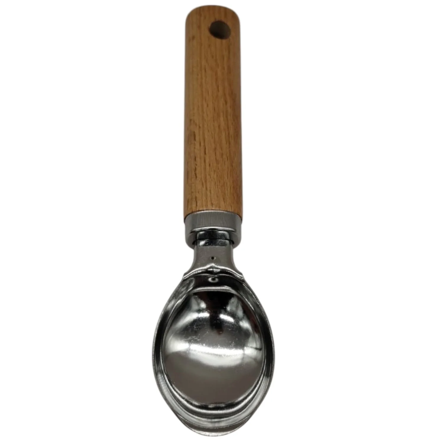 AKDC Staineless Steel Ice Cream Scoop With Acacia Wood Handle-18cmX4cm-Wooden&Steel