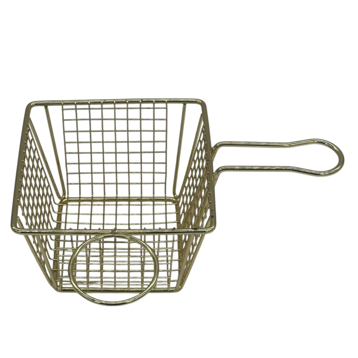 AKDC Stainless Golden Square Fryer Basket French Fries Basket Kitchen Frying Basket for Chips, Onion Rings Chicken Nugget Popcorn-13cmX8cm-Golden - Image 2