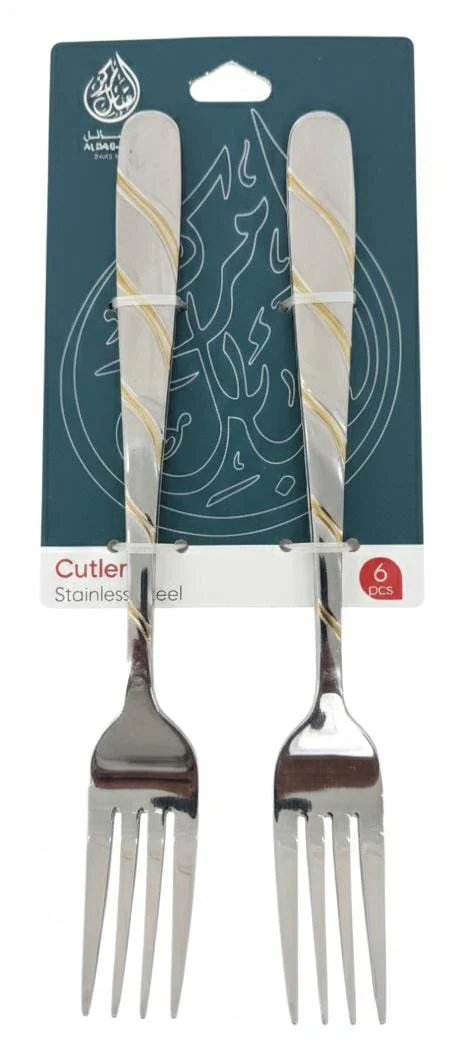 AKDC Stainless Steel Fork Set – 6 Pcs, 20 cm,Silver Modern Style Design 24
