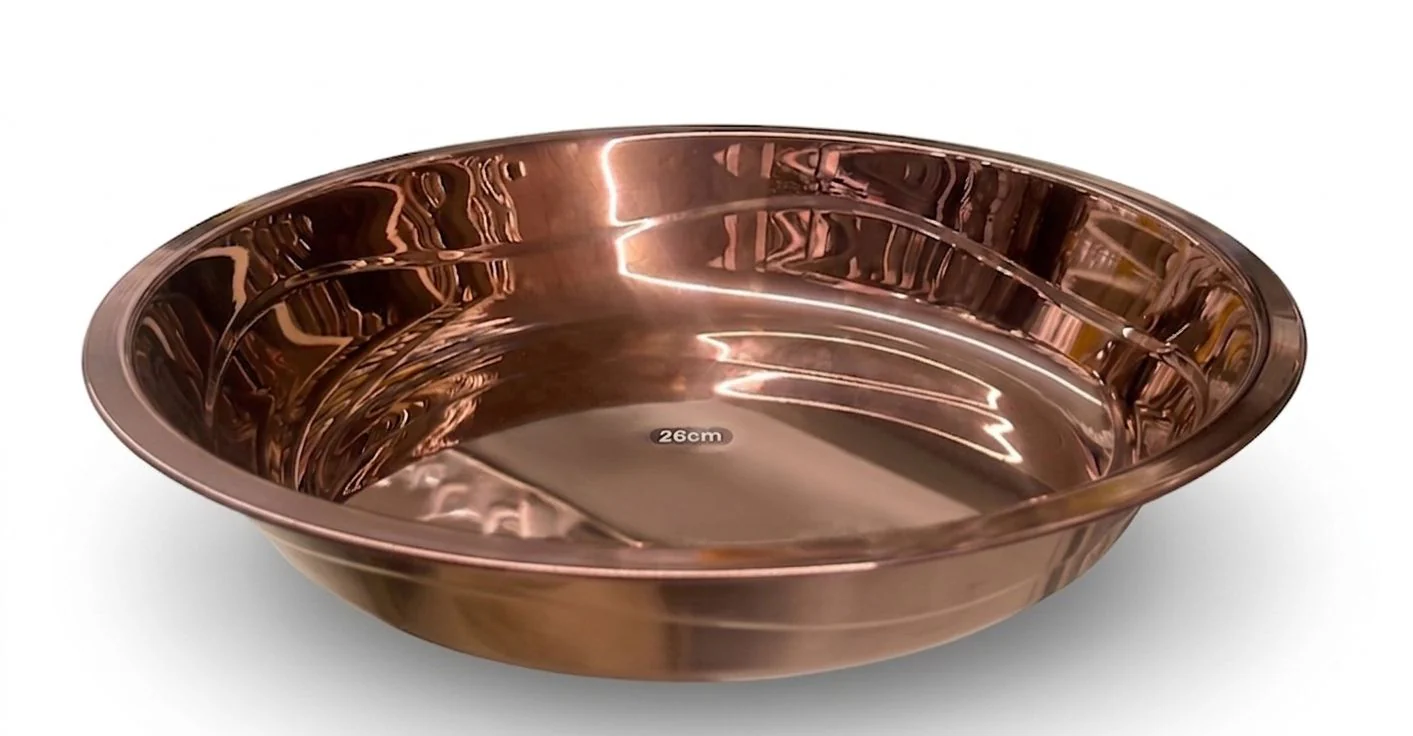 AKDC Stainless Steel Plate 26cm — Mirror Rose Gold Finish