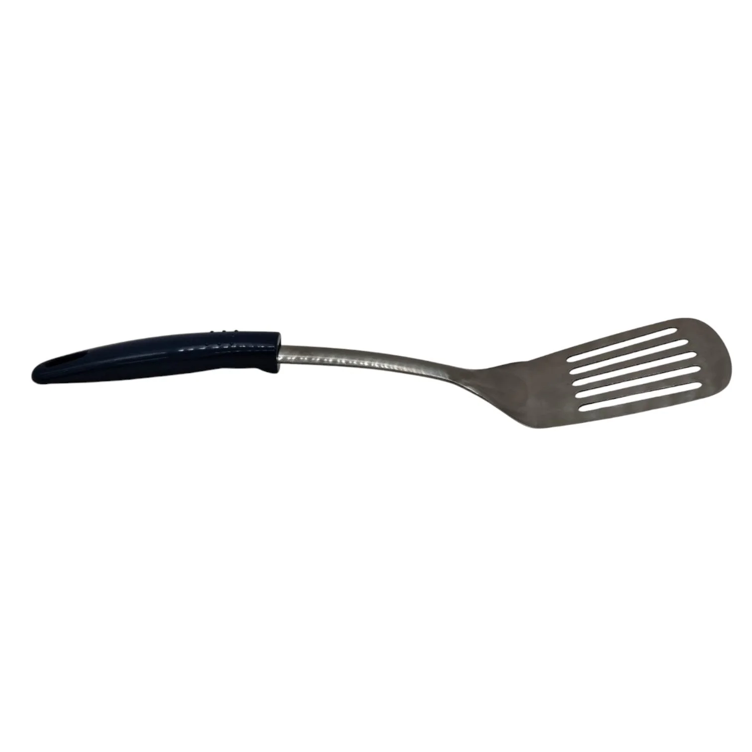 AKDC Stainless Steel Slotted Turner Plastic Handle Pancake Flipper Omlete Flipper-34cm-Blue&Steel - Image 3