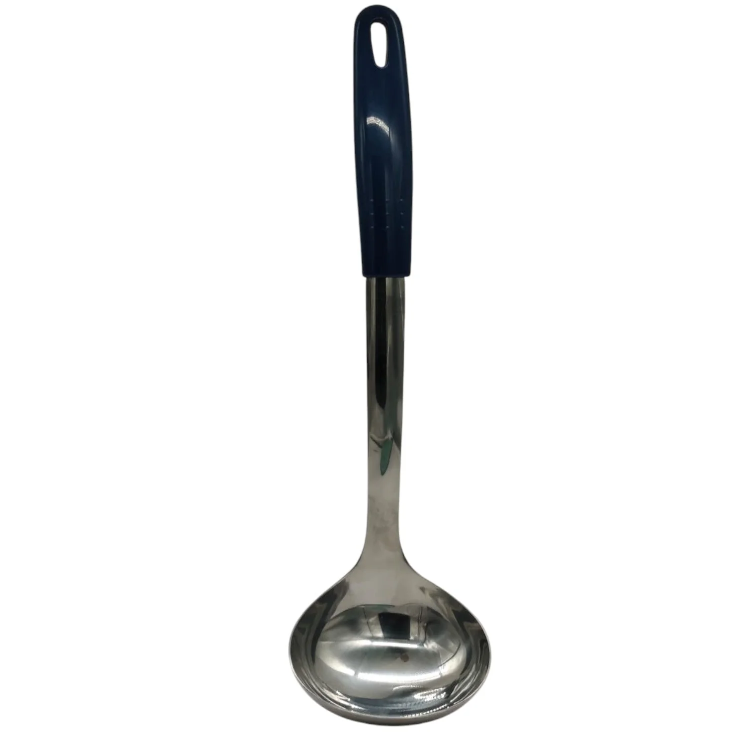Â AKDC Stainless Steel Soup Laddle With Plastic Handle-32cmX9cm-Blue&Steel