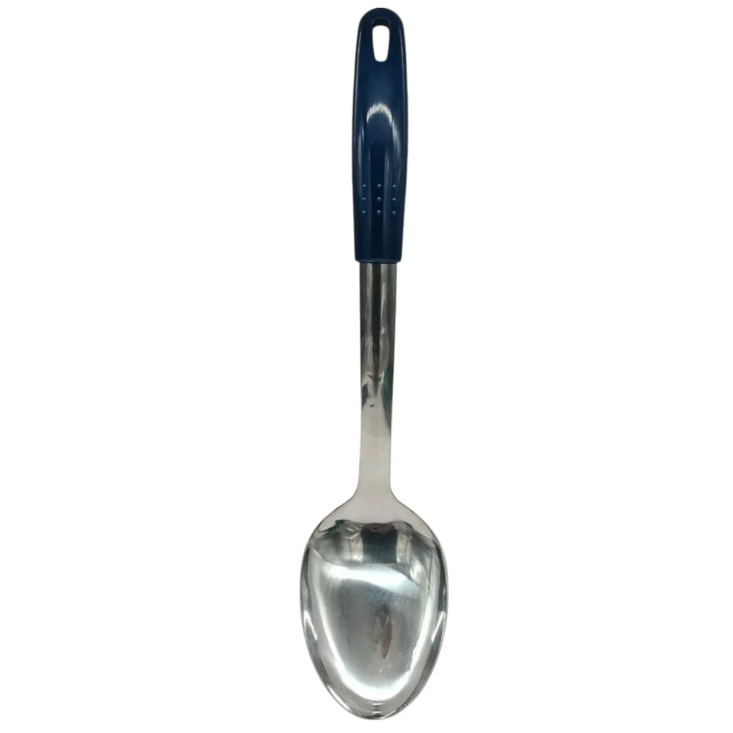 AKDC Stainlessteel Serving Spoon With Plastic Handle-33cmX7cm-Blue&Steel