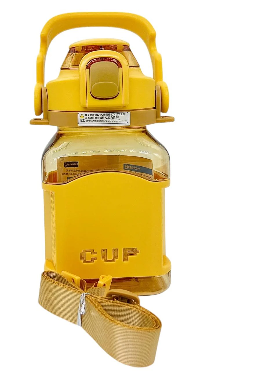 AKDC Transparent Plastic Water Bottle 1000ml, Yellow