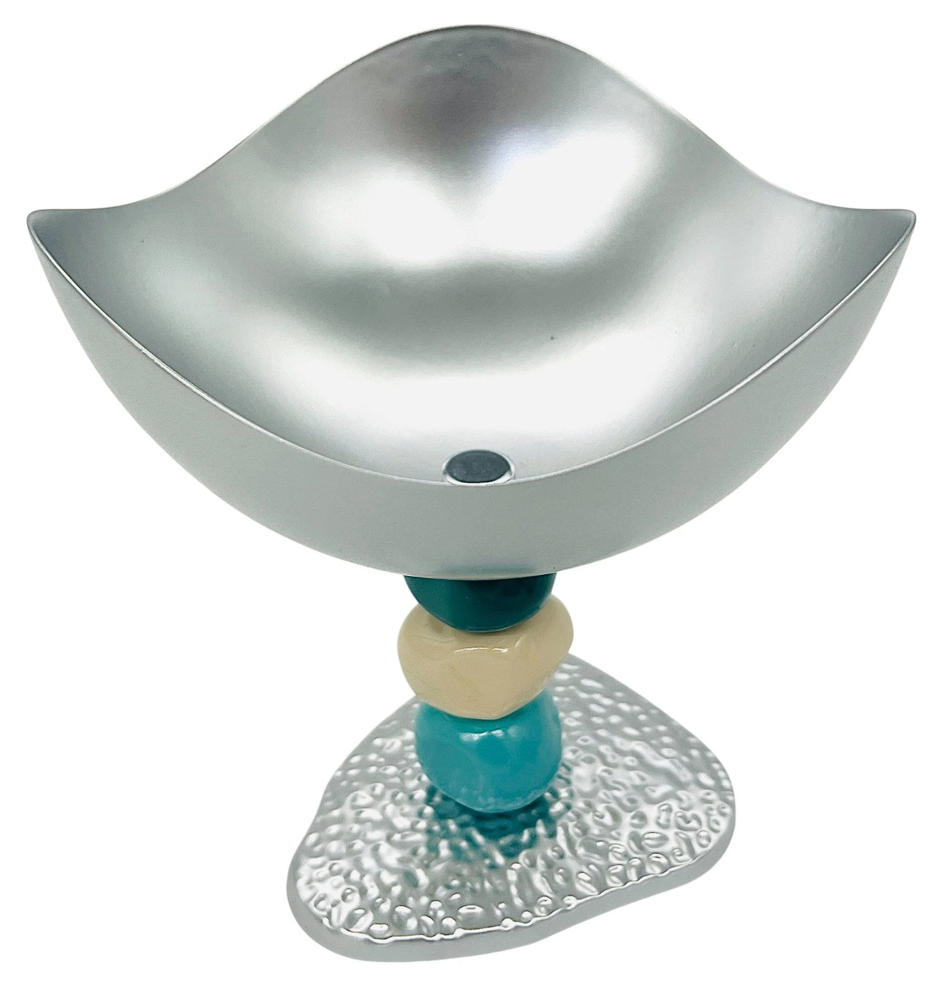 AKDC Wave Metal Footed Candy Bowl 14.5cm*14.5cm*15, Silver - Image 2
