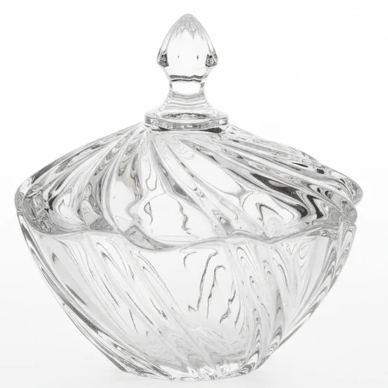 AKDC Glass Candy Bowl – Spacious Raised Serving Bowl for Candy, Treats & Snacks 20×12 cm