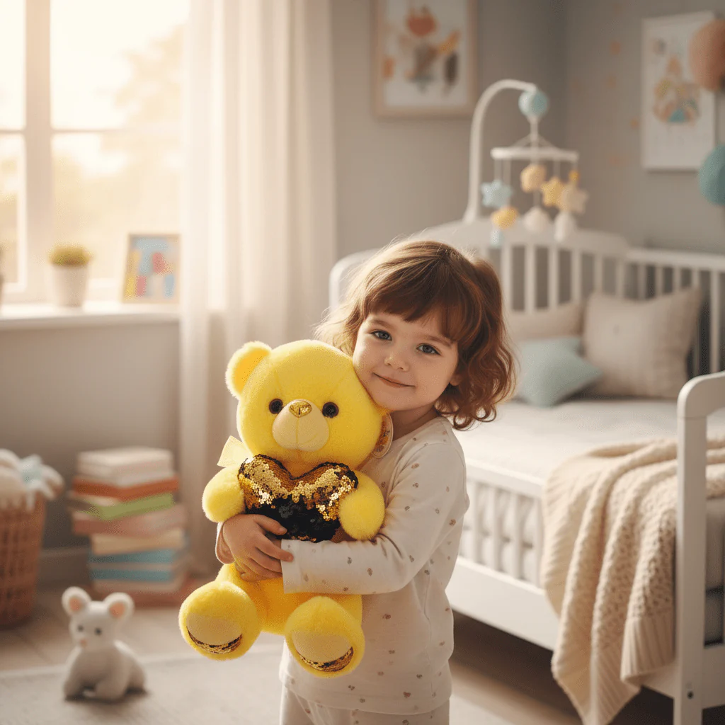 AKDC Yellow Color Teddy Bear Soft Plush Toy – 30 cm Stuffed Animal for Kids - Image 2