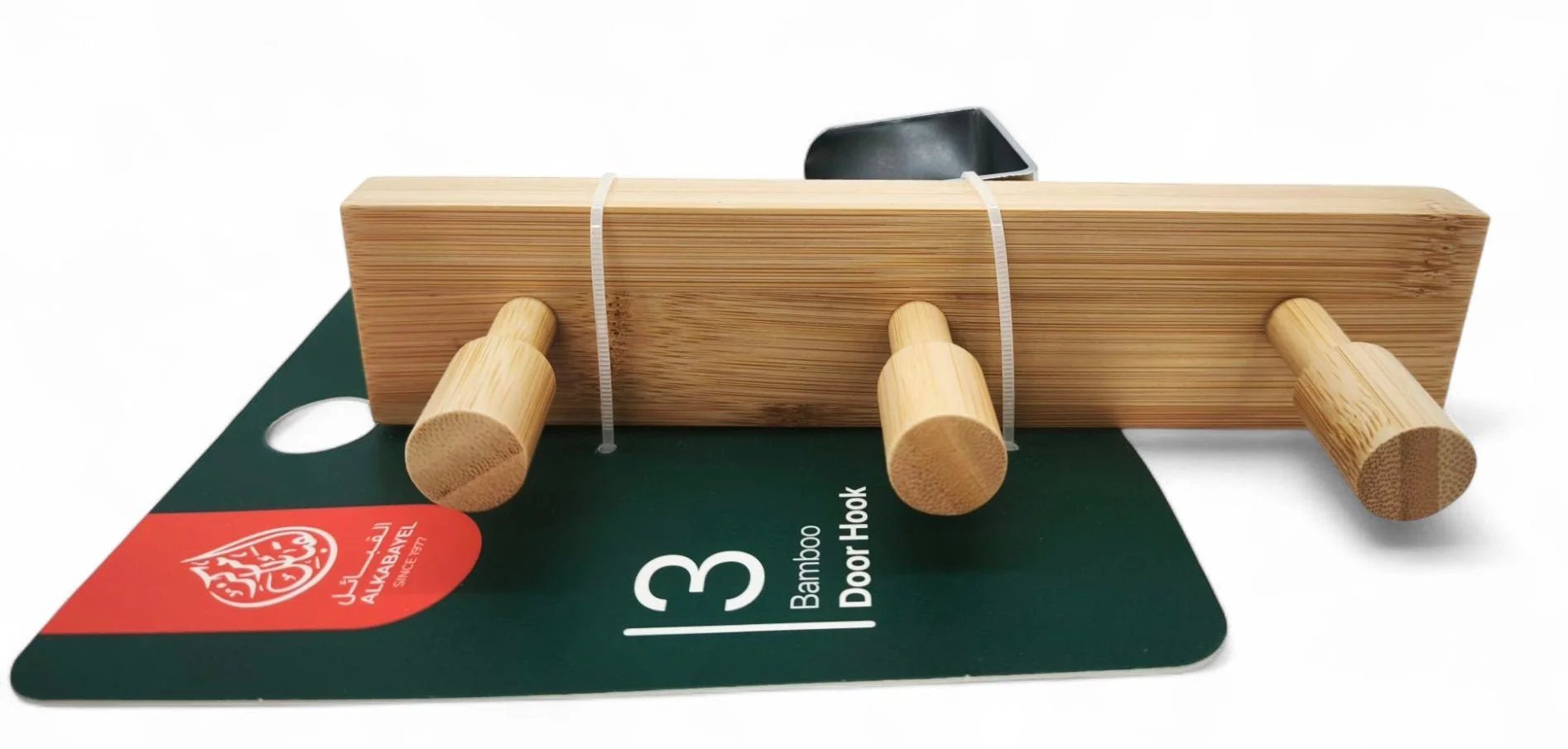 Al Kabayel Bamboo Door Hanger 3 Hooks, 20Cm