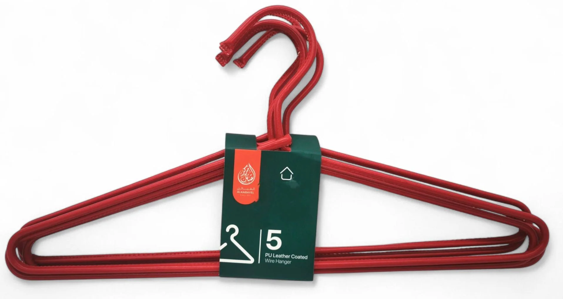 Al Kabayel Pu Leather Coated Wire Hangers Set of 5 Red