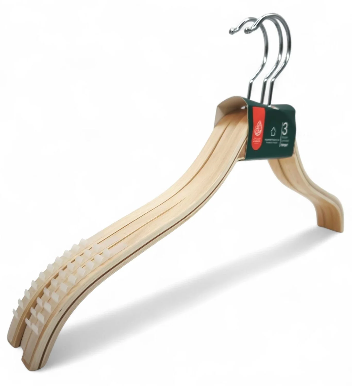 Al Kabayel Wooden Laminated Hangers 3-Pack - Image 2