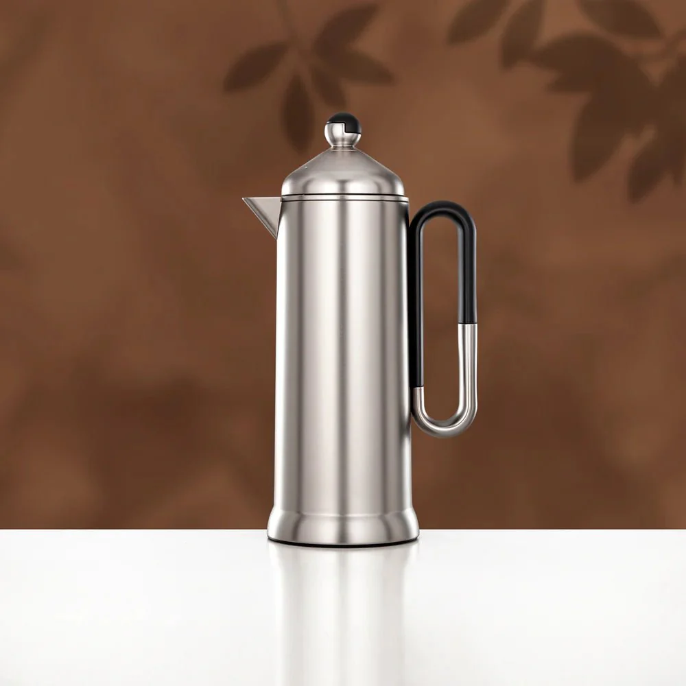 Almarjan 2 Pieces Vacuum Flask Set, Matt Nickel & Black - Image 3