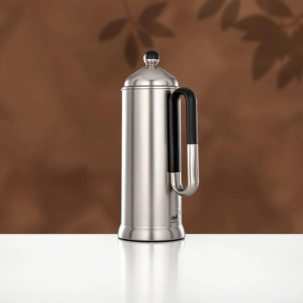 Almarjan 2 Pieces Vacuum Flask Set, Matt Nickel & Black - Image 4