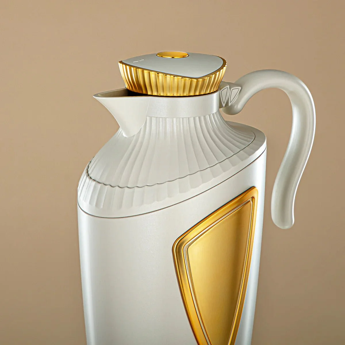 Almarjan 2 Pieces Vacuum Flask Set Matt White & Gold - UWP-0700/1000 Q330YZE22 - Image 2
