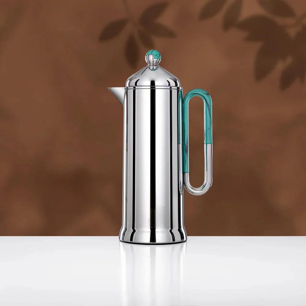 Almarjan 2 Pieces Vacuum Flask Set, Silver & Tiffany Marble - Image 3