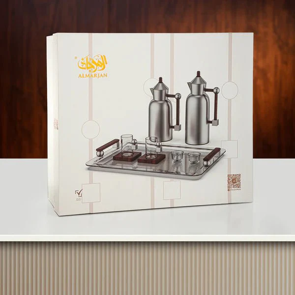 Almarjan Elegant Silver & Gold 21-Piece Tea and Coffee Serving Collection for Modern and Classic Tables - Image 3
