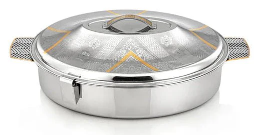 Almarjan STS0293028 Mandi Oval Stainless Steel Hot Pot – 40 cm – Silver & Gold – H23EPG1 - Image 2