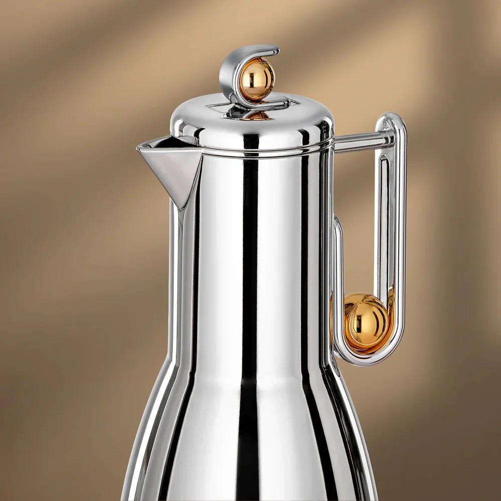 Almarjan Vacuum Flask Set, 2 Pieces – Gold & Silver - Image 2