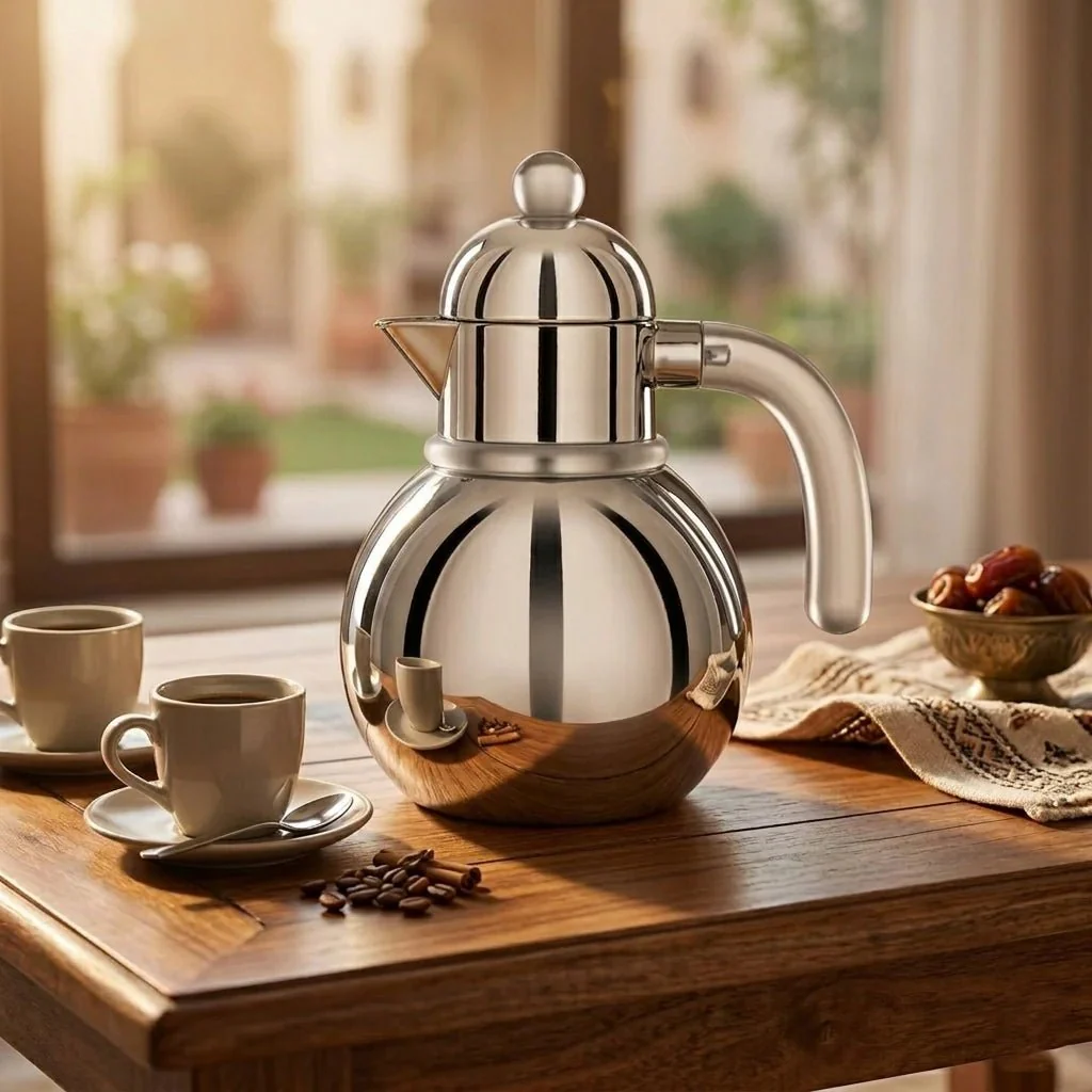 Almarjan Vacuum Flask – 0.75L – Silver & Frost Finish - Image 2