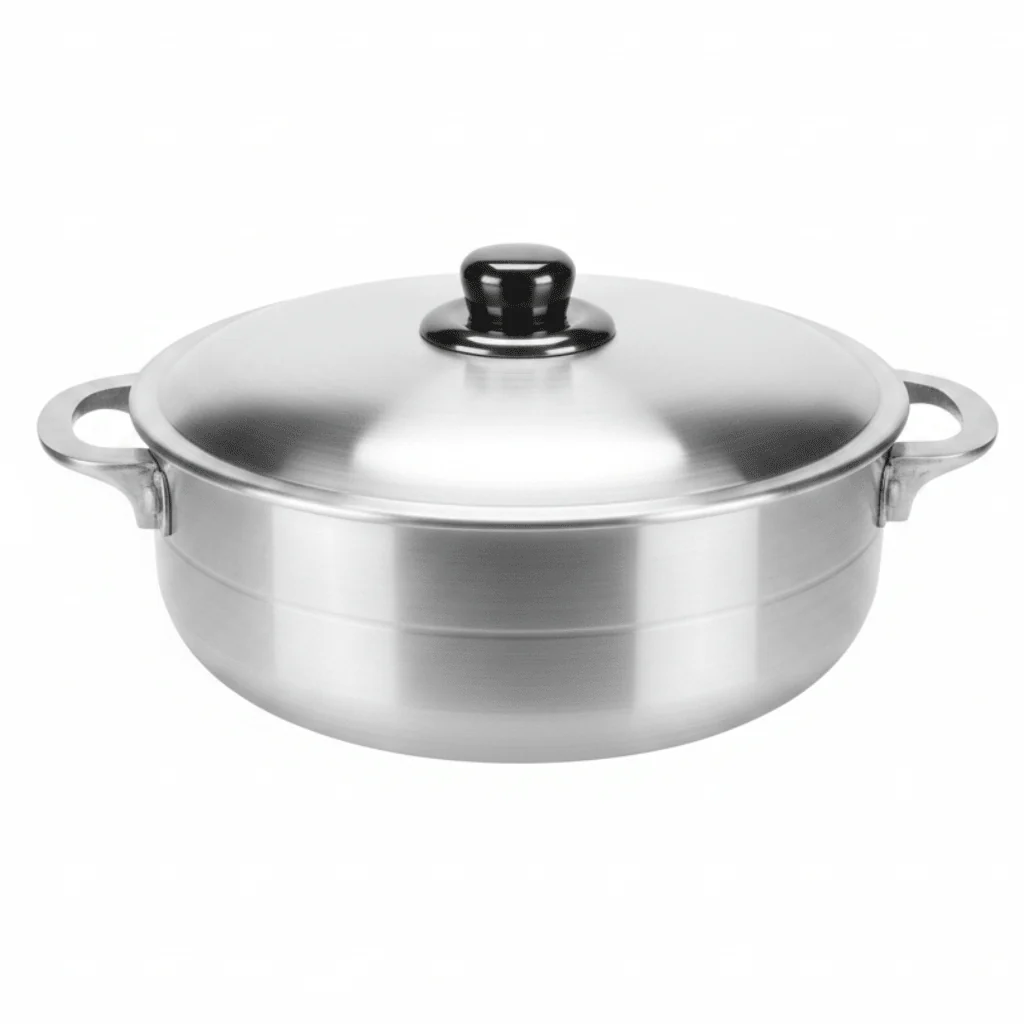 Aluminium Cooking Pot with Lid – 26/30/33/36 cm | Dual Handle Caldero