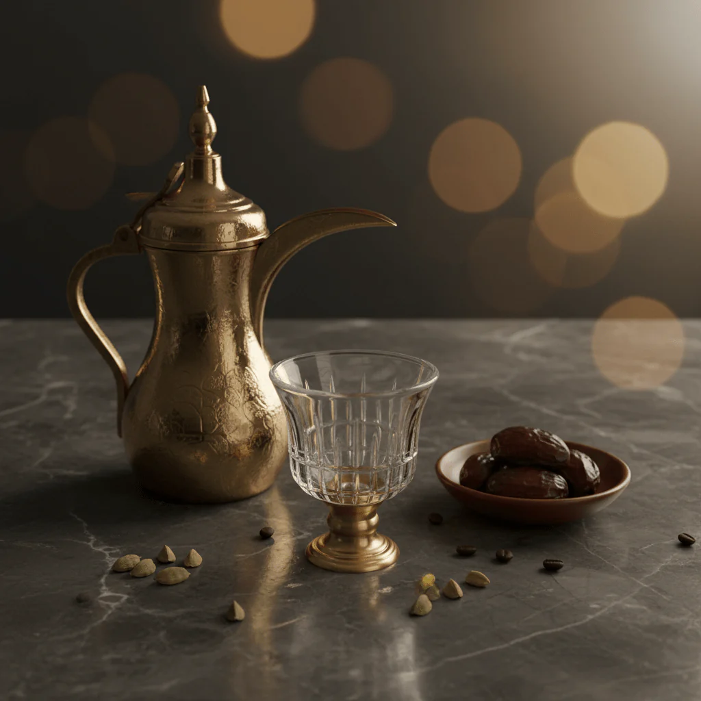Crystal & Gold Footed Cawa Cup Set — 6 Pieces | 80ml | Premium Arabic Coffee Glasses - Image 3