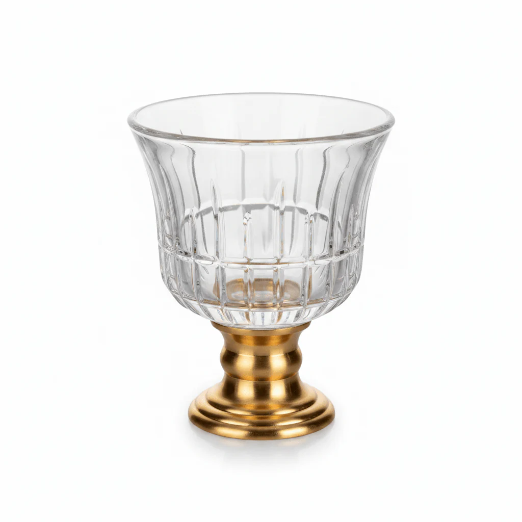 Crystal & Gold Footed Cawa Cup Set — 6 Pieces | 80ml | Premium Arabic Coffee Glasses - Image 4