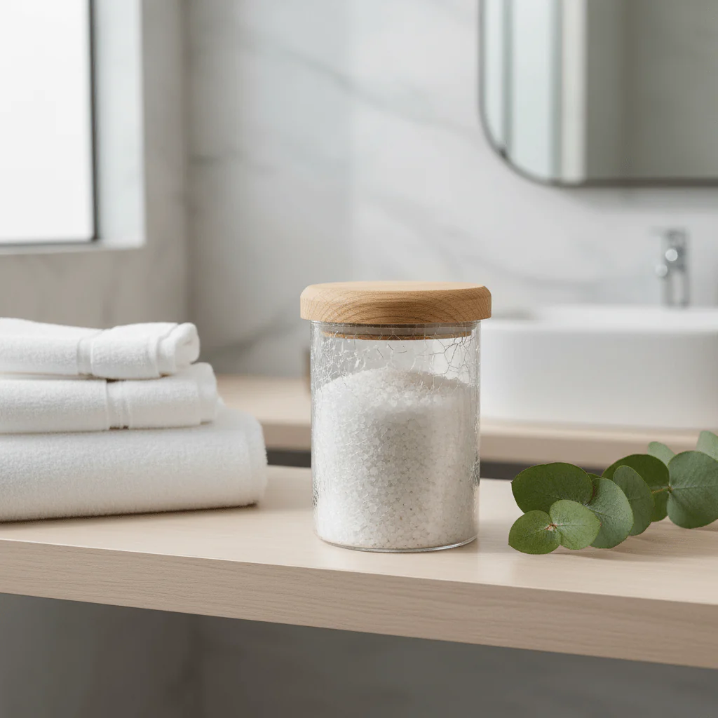 Ameco Crackle Glass Canister with Acacia Wooden Lid | Airtight Kitchen Storage Jar | 500ml / 1000ml | - Image 4